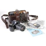 FUJICA AX-5 33MM S.L.R. CAMERA, with Fujinon 1:1.6 f=50mm lens TOGETHER WITH SIGMA ZOOM LENS and