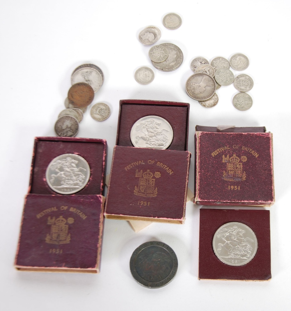 SMALL COLLECTION OF GB COINAGE GEORGE III TO GEORGE VI includes cartwheel two penny 1797, the