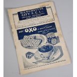 PRE-WAR MANCHESTER CITY F.C OFFICIAL PROGRAM, BLUE & WHITE, VOL.33, NO.1, AUGUST 27TH, 1938,