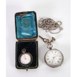 VICTORIAN A.M WATCH CO. WALTHAM MASS. SILVER CASED OPEN FACED POCKET WATCH, key wind movement, roman