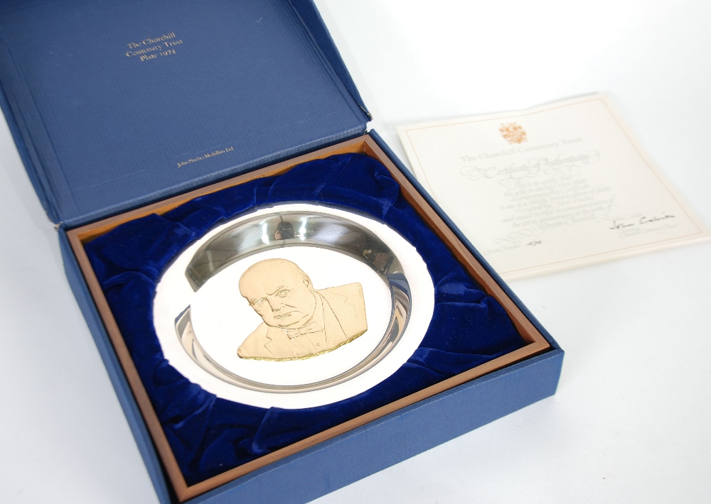 JOHN PINCHES LTD. FOR THE CHURCHILL CENTENARY TRUST; A 24ct GOLD ON HALLMARKED STERLING SILVER - Bild 2 aus 2