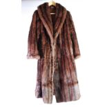 LADY'S FULL LENGTH DARK BROWN MINK FUR COAT, full collar, hook fastening and slit pockets, approx.