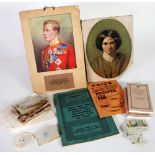 VERY MISCELLANEOUS COLLECTION OF EARLY TWENTIETH CENTURY AND LATER WORLD STAMPS, CIGARETTE CARDS,