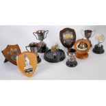 TWENTY CIRCA 1950s/1960s AMATEUR CRICKET TROPHIES of varying styles including two-handled cups and