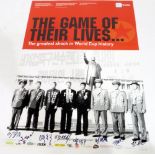 'THE GAME OF THEIR LIVES' ADVERTISING POSTER, signed by eight members of the related North Korean