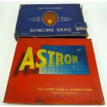A BOXED WADDINGTONS ASTRON BOARD GAME, also boxed Spear's Games 'The Piccaninny' bowling game (2)