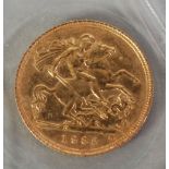 QUEEN ELIZABETH II GOLD HALF SOVEREIGN 1982 (F)