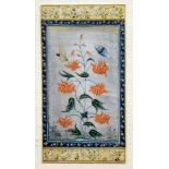 SET OF THREE PERSIAN INSPIRED FLORAL PAINTED IVORY TABLETS, each depicting a finely painted,