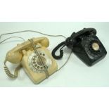 TWO TYPE 700 TELEPHONES, in black and cream