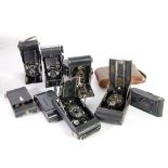 COLLECTION OF NINE VEST POCKET/AUTOGRAPHIC FOLDING CAMERAS, including Kershaw Penguin Eight-20,