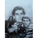 CRAIG WARWICK ARTIST SIGNED LIMITED EDITION MONOCHROME PRINT 'Aryton Senna (1960-1994), (973/3000)