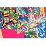 GEOFFREY GEORGE STUDIO 14 HAND PANTED ORIGINAL REPEAT SURFACE PATTERN DESIGNS 80's DAYGLO COLOUR AND