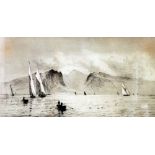 ROWLAND JOHN ROBB LONGMAID (1897-1956) ARTIST SIGNED ETCHING 'Goat Fell, Arran' Coastal scene with