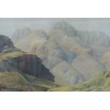 WILLIAM HEATON COOPER PAIR OF ARTIST SIGNED COLOUR PRINTS 'Scafell' and 'The Langdale Pikes' 4 1/