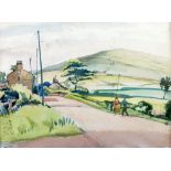 HARRY RUTHERFORD (1903 - 1985) WATERCOLOUR DRAWING 'Werneth Low - Nr. Hyde' inscribed verso 11" z