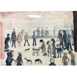 L.S. LOWRY LIMITED EDITION COLOUR PRINT 'The Park', an edition of 850 blind stamped and numbered