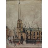 •LAURENCE STEPHEN LOWRY (1887 - 1976) ARTIST SIGNED COLOUR PRINT 'St. Lukes, London' An edition of