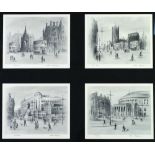 ARTHUR DELANEY SET OF FOUR ARTIST SIGNED PRINTS OF PENCIL DRAWINGS Manchester scenes 'Albert