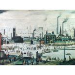 •LAURENCE STEPHEN LOWRY (1887 - 1976) ARTIST SIGNED COLOUR PRINT 'An Industrial Town' Signed in