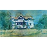 HAROLD RILEY ARTIST SIGNED COLOUR PRINT 'Swedish House' Signed, titled and numbered in pencil, 144/