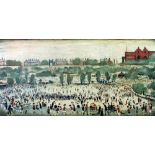 •LAURENCE STEPHEN LOWRY (1887 - 1976) ARTIST SIGNED COLOUR PRINT 'Peel Park' An edition of 850,