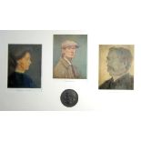 •LAURENCE STEPHEN LOWRY (1887 - 1976) SET OF THREE SIGNED COLOUR PRINTS 'The Lowrys', portraits of