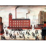 •LAURENCE STEPHEN LOWRY (1887 - 1976) ARTIST SIGNED COLOUR PRINT 'Mill Scene' An edition of 750