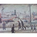•LAURENCE STEPHEN LOWRY (1887 - 1976) ARTIST SIGNED COLOUR PRINT 'View of a Town' An edition of 850,