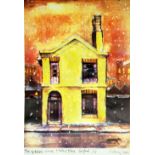 HAROLD RILEY (B.1934) ARTIST SIGNED COLOUR PRINT 'The Yellow House, Hulme Place, Salford' Signed (