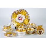EIGHTEEN PIECE EARLY TWENTIETH CENTURY HAND PAINTED ROYAL WORCESTER CHINA PART EA SERVICE FOR SIX