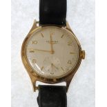 A LONGINES 9CT GOLD CASED GENTLEMAN'S WRIST WATCH with 17 jewel movement, hallmarked London 1959, on