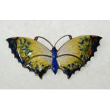 ENAMELLED SILVER BUTTERFLY BROOCH, makers J.W. TIPTAFT & SON LTD., 6.6marked sterling silver, 6.