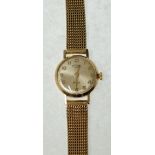 LADY'S ROTARY 9CT GOLD WRIST WATCH, 21 jewel movement, silvered arabic dial, cased 2.3cm diameter,