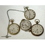 AN EARLY 20th CENTURY AMERICAN WALTHAM WATCH CO 'VANGUARD' NICKEL CASED OPEN-FACE KEYLESS POCKET