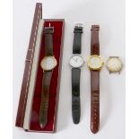 GENT'S CASED MARVIN QUARTZ WRIST WATCH, leather strap, A CITRON QUARTZ WRIST WATCH, A BRAUN QUARTZ