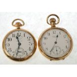 AN EARLY 20th CENTURY AMERICAN WALTHAM WATCH CO, 'VANGUARD' GOLD-PLATED CASED OPEN-FACE POCKET WATCH