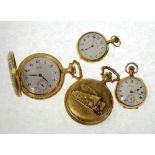 A MODERN SWISS ZEPHYR DE LUX GOLD-PLATED CASED HUNTER POCKET WATCH with 17 jewel keyless movement