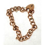 9CT GOLD CURB LINK BRACELET WITH PADLOCK CLASP, 10.2g