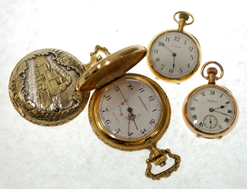 A MODERN SWISS ZEPHYR DE LUX GOLD-PLATED CASED HUNTER POCKET WATCH with 17 jewel keyless movement - Image 2 of 2