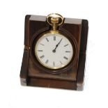 SMALL 18CT GOLD CASED OPEN FACE POCKET WATCH, keyless self wind Royal movement, A.M WATCH CO,
