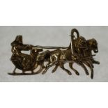 BLOODSTONE SET SILVER OPENWORK BROOCH, 4.5cm diameter, A SILVER METAL HORSE AND SLEIGH BROOCH,