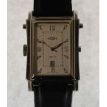 GENT'S ROTARY ELITE QUARTZ REVERSO WRIST WATCH, with changeable pivoting black and silvered arabic