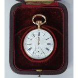 AN EARLY 20TH CENTURY SWISS VACHERON & CONSTANTIN 14K GOLD CASED OPEN-FACE KEYLESS POCKET WATCH with