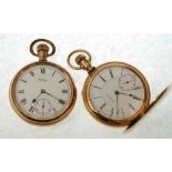 AN EARLY 20th CENTURY AMERICAN WALTHAM WATCH CO 'MAXIMUS' GOLD-PLATED CASED HUNTER POCKET WATCH with