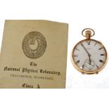 AN EARLY 20TH CENTURY AMERICAN WALTHAM WATCH CO 'VANGUARD' 9CT GOLD CASED OPEN-FACE POCKET WATCH