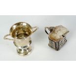VICTORIAN SILVER MUSTARD RECEIVER, oblong with canted corners, hinged lid with thumb piece and
