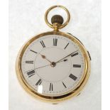 AN EARLY 20th CENTURY 18ct GOLD CASED OPEN-FACE CHRONOGRAPH CENTRE SECONDS KEYLESS POCKET WATCH with