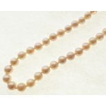 SINGLE CONTINUOUS STRAND OF 112 UNIFORM MIKIMOTO CULTURED PEARLS, 6mm diameter average, with