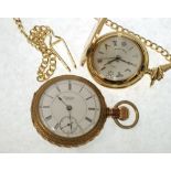 A LATE 19th CENTURY AMERICAN APPLETON, TRACEY & CO, WALTHAM CHASED GOLD-PLATED CASED OPEN-FACE