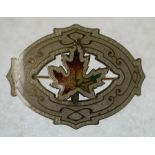 LATE NINETEENTH / EARLY TWENTIETH CENTURY CANADIAN STERLING SILVER ENAMELLED CANADIAN MAPLE LEAF